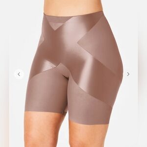 NWT SPANXshape™ Satin-X™Mid-Thigh Short, Large, Color:Cafe Au Lait
